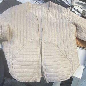 Like new designer quilted jacket womens M fits size 6 and 8